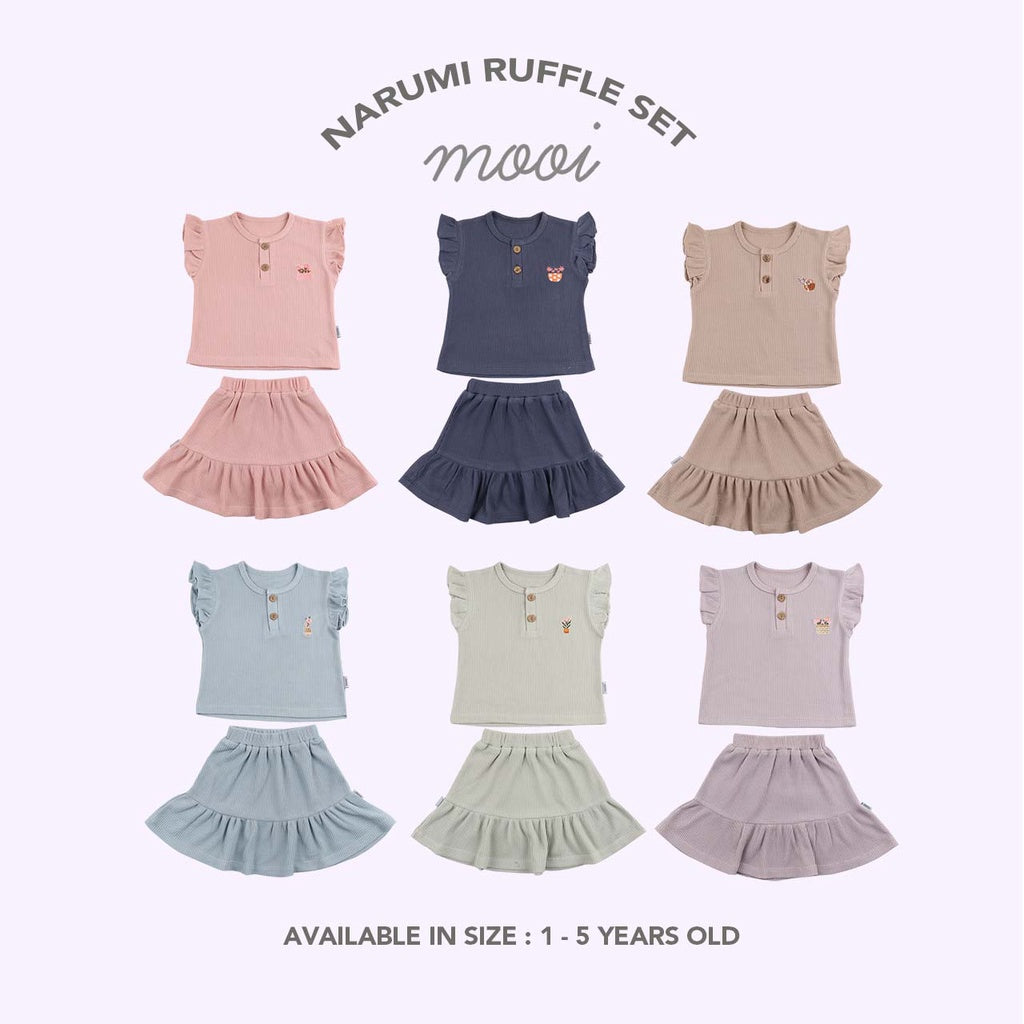 Mooi Setelan Anak Perempuan Narumi Ruffle Set