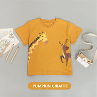 Mooi Kaos Anak Unisex Graphic Tee Pumpkin Giraffe
