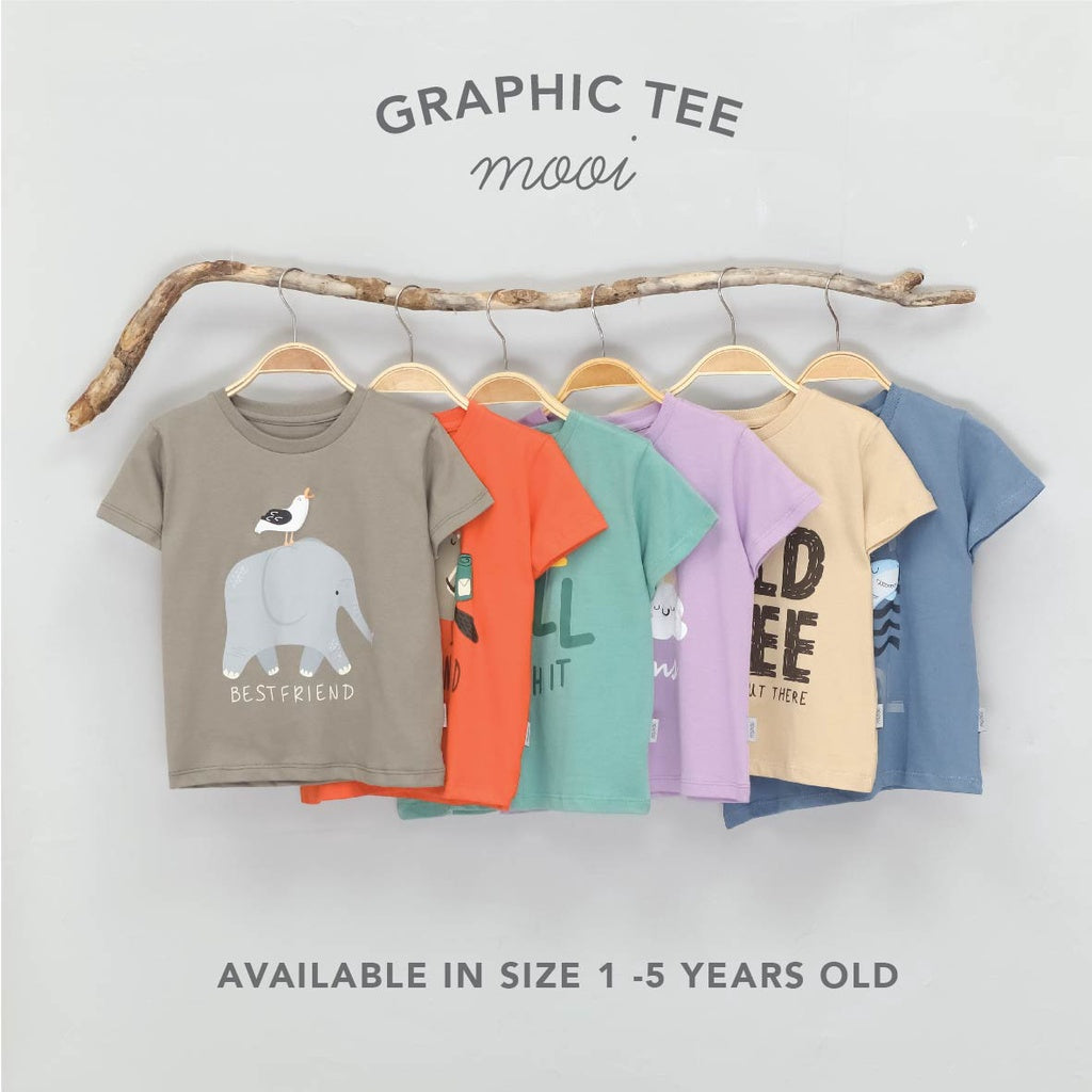 Mooi Kaos Anak Laki-laki Graphic Tee Blue Stay Cool
