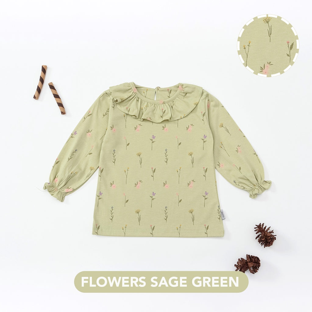 Mooi Atasan Anak Perempuan Erica Ruffle Blouse
