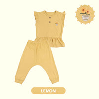 Mooi Setelan Bayi Jessie Button Ruffle Set