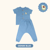 Mooi Setelan Piyama Bayi Button Pajamas