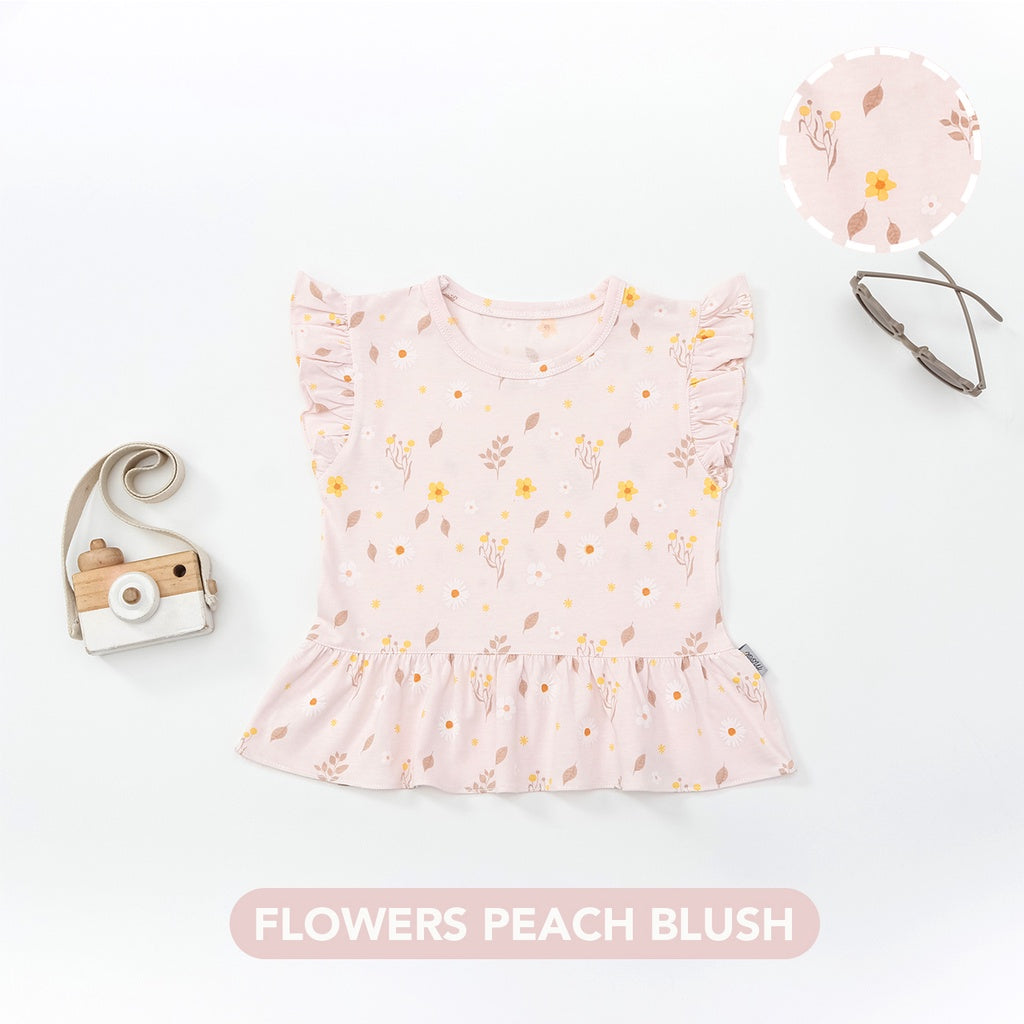 Mooi Atasan Anak Perempuan Jasmine Ruffle Top
