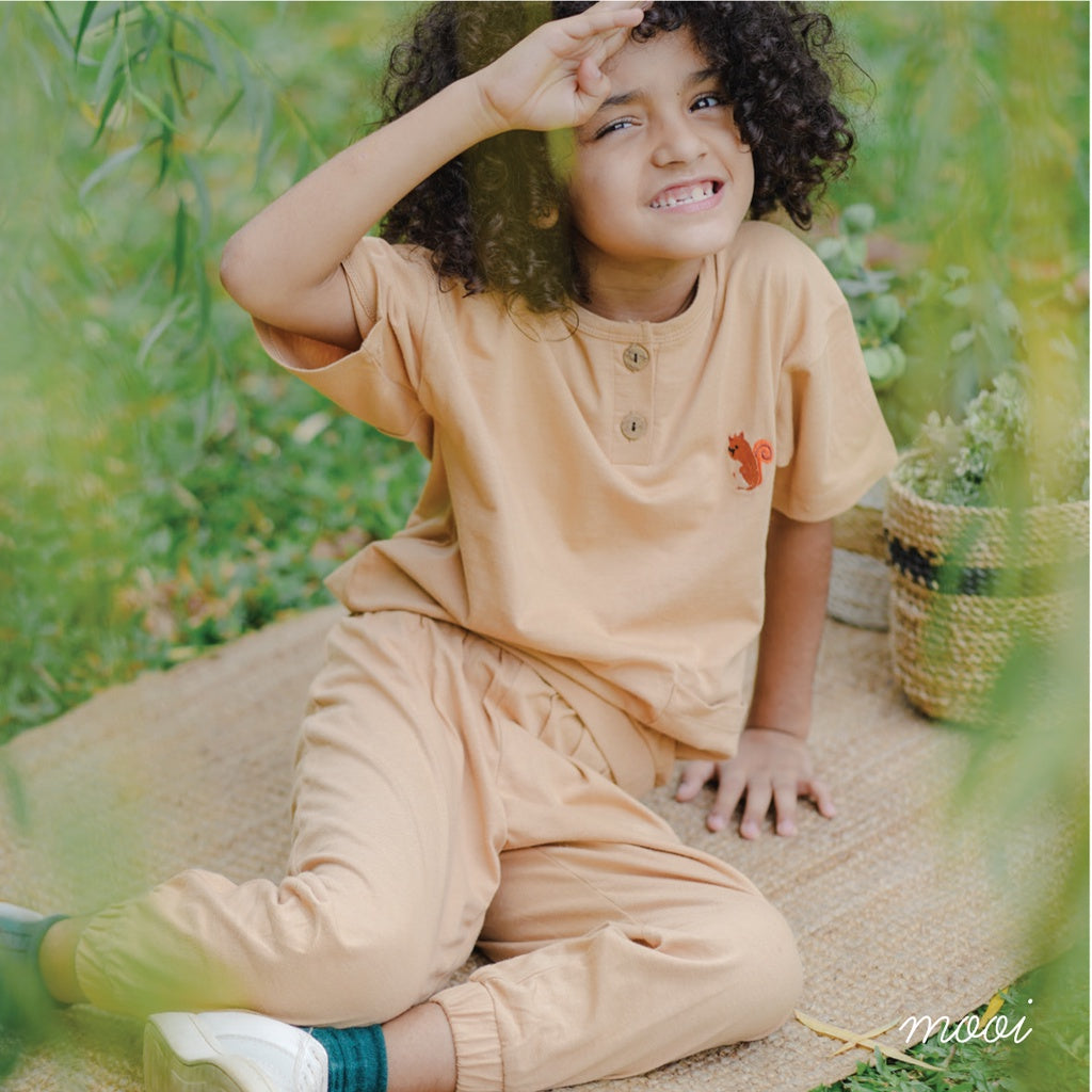 Mooi Setelan Anak Unisex Nava Button Set