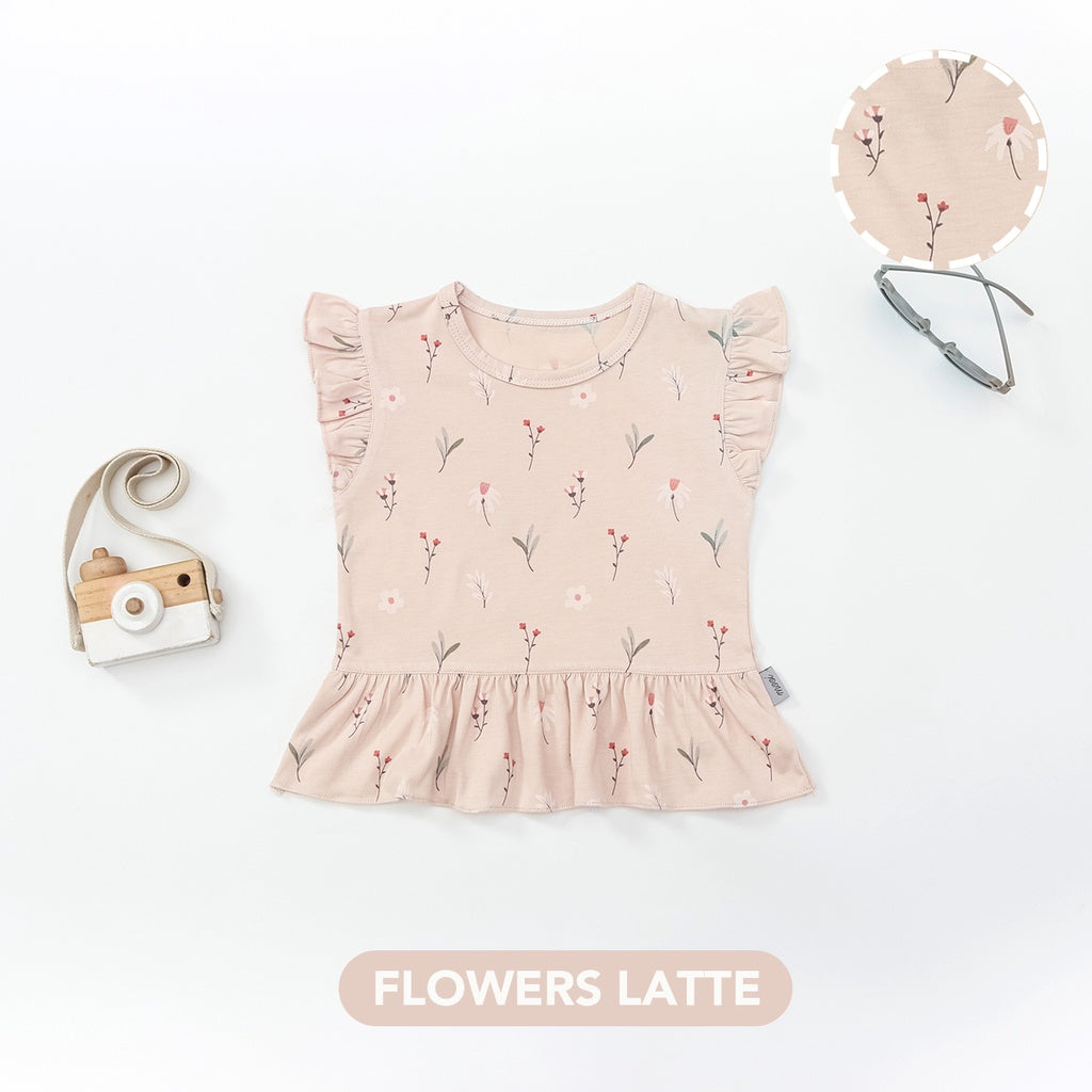Mooi Atasan Anak Perempuan Jasmine Ruffle Top