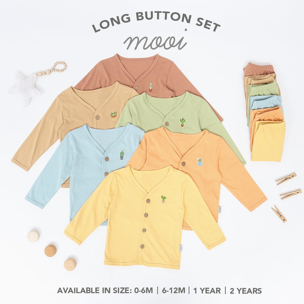 Mooi Setelan Panjang Bayi Long Button Set