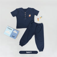 Mooi Setelan Anak Unisex Waffle Knit Set