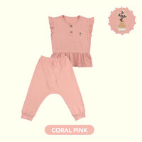 Mooi Setelan Bayi Jessie Button Ruffle Set