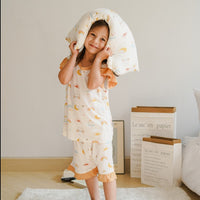 Mooi Setelan Anak Perempuan Tencel Ruffle Mochi Set