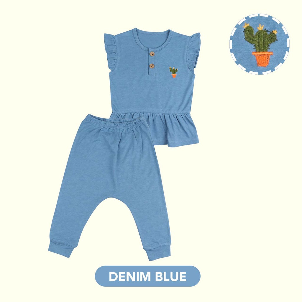Mooi Setelan Bayi Jessie Button Ruffle Set