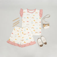 Mooi Setelan Anak Perempuan Tencel Ruffle Mochi Set