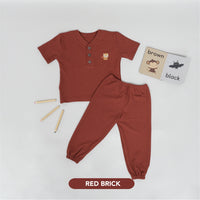 Mooi Setelan Anak Unisex Waffle Knit Set
