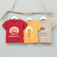 Mooi Kaos Anak Laki-laki Graphic Tee Brown Adventure
