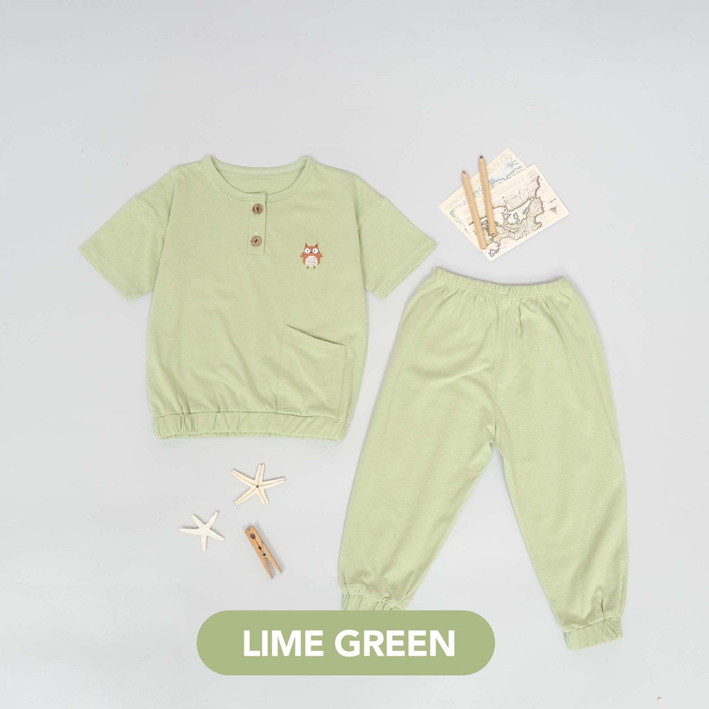 Mooi Setelan Anak Unisex Nava Button Set
