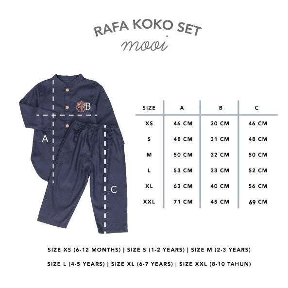 Mooi Rafa Koko Set Setelan Koko Anak Baju Koko Anak