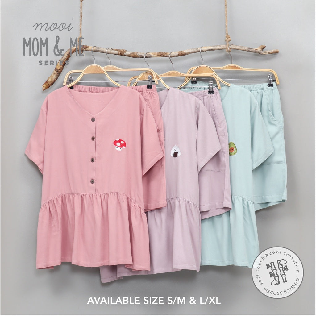 Mooi Piyama Wanita Peplum Set Bamboo Viscose