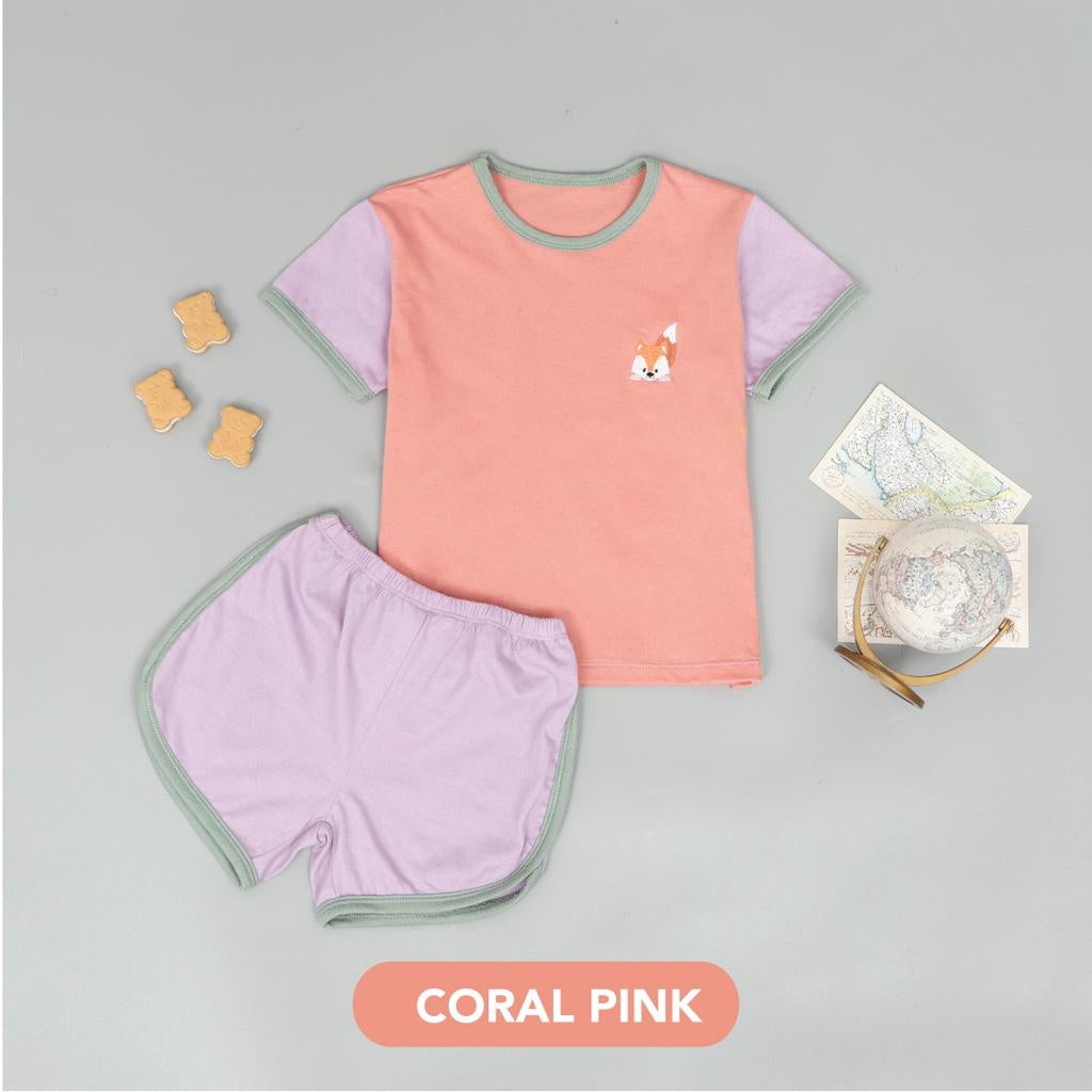 Mooi Setelan Anak Kaos Anak Tricolor Retro Set