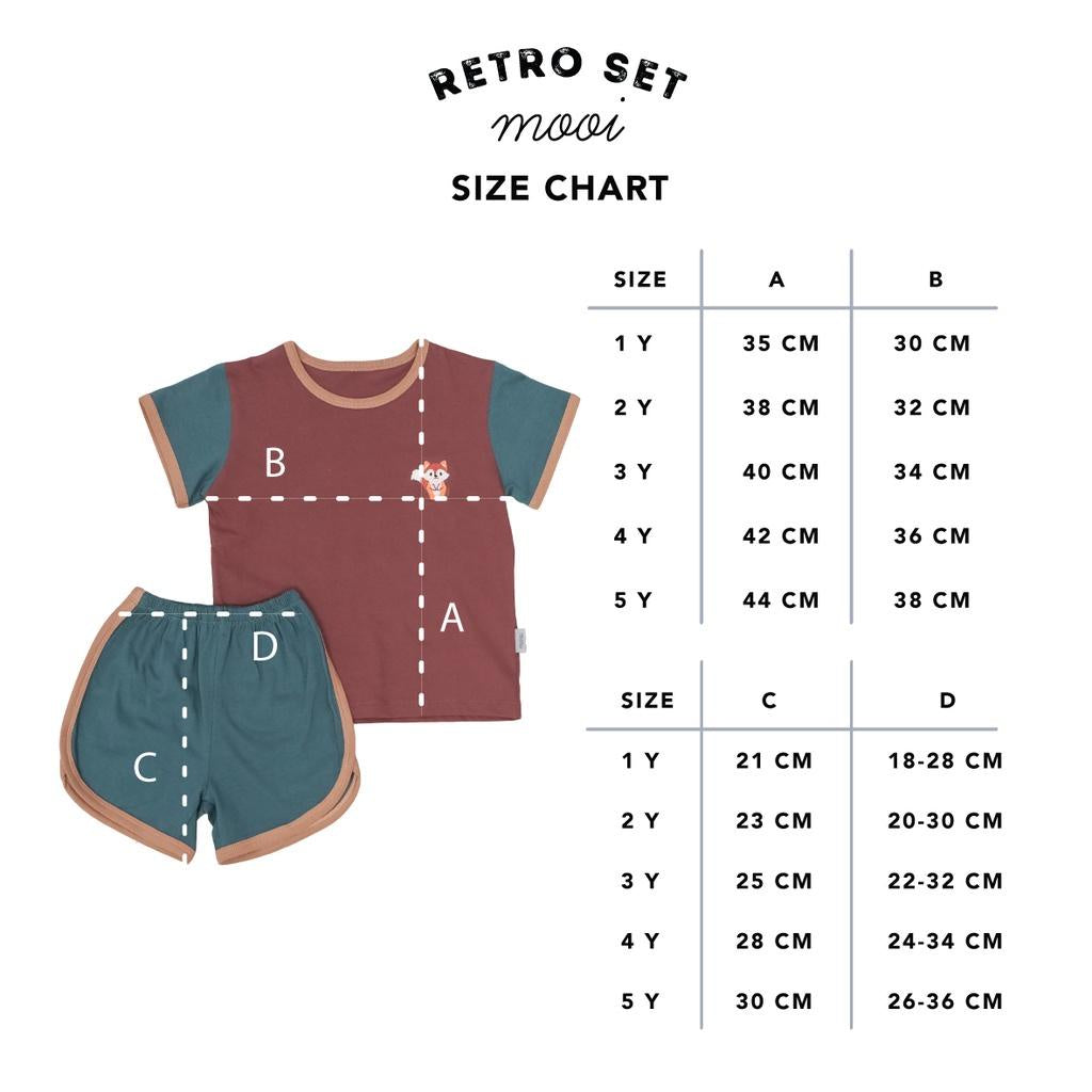 Mooi Setelan Anak Kaos Anak Tricolor Retro Set
