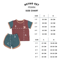 Mooi Setelan Anak Kaos Anak Tricolor Retro Set