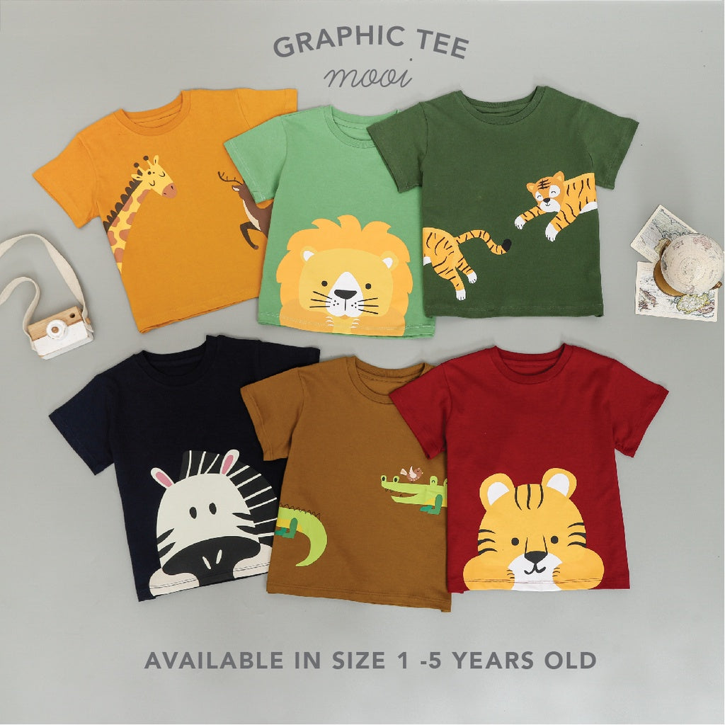 Mooi Kaos Anak Unisex Graphic Tee Pumpkin Giraffe