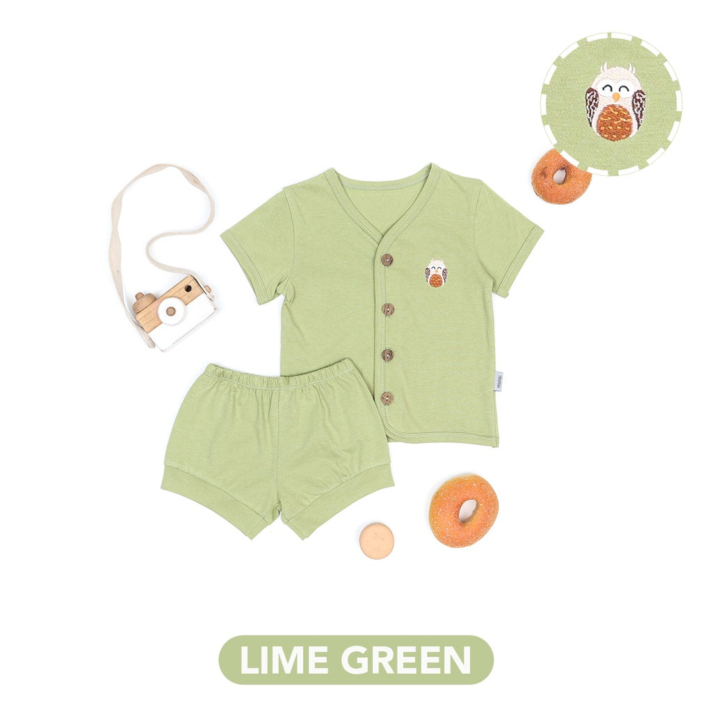 Mooi Setelan Pendek Bayi Short Button Set