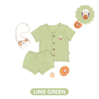 Mooi Setelan Pendek Bayi Short Button Set