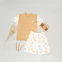 Mooi Setelan Anak Unisex Tencel Short Sleeve Mochi Set