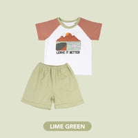 Mooi Setelan Anak Graphic Tee Set Adventure