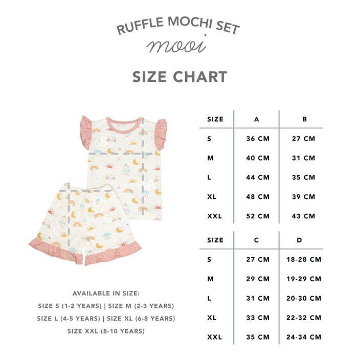 Mooi Setelan Anak Perempuan Tencel Ruffle Mochi Set