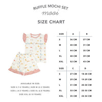 Mooi Setelan Anak Perempuan Tencel Ruffle Mochi Set