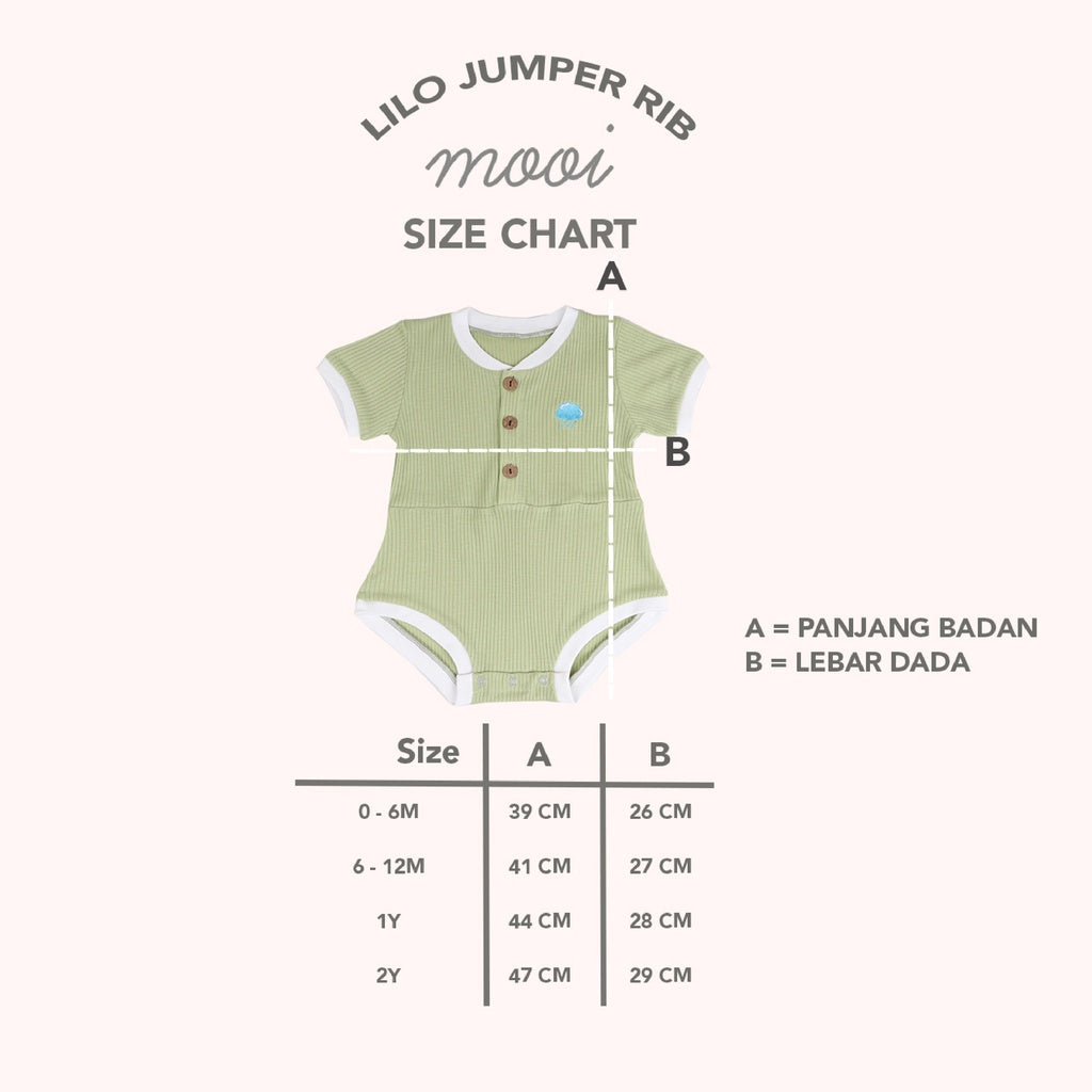 Mooi Jumper Bayi Lilo Rib Romper Baby