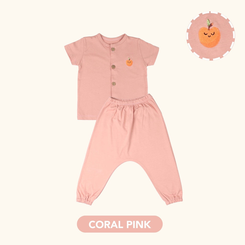 Mooi Setelan Piyama Bayi Button Pajamas
