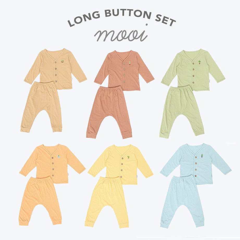 Mooi Setelan Panjang Bayi Long Button Set