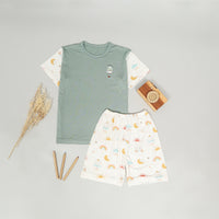 Mooi Setelan Anak Unisex Tencel Short Sleeve Mochi Set