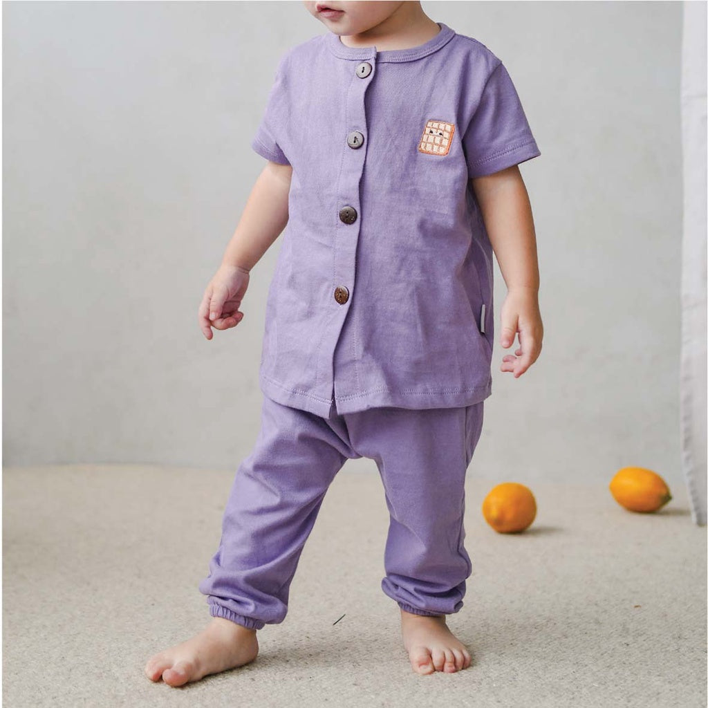 Mooi Setelan Piyama Bayi Button Pajamas