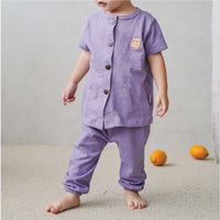 Mooi Setelan Piyama Bayi Button Pajamas
