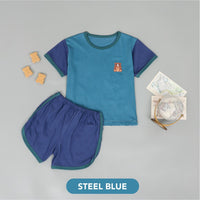 Mooi Setelan Anak Kaos Anak Tricolor Retro Set