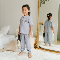 Mooi Setelan Anak Unisex Waffle Knit Set