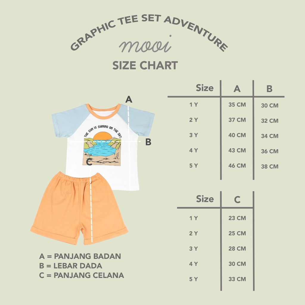 Mooi Setelan Anak Graphic Tee Set Adventure
