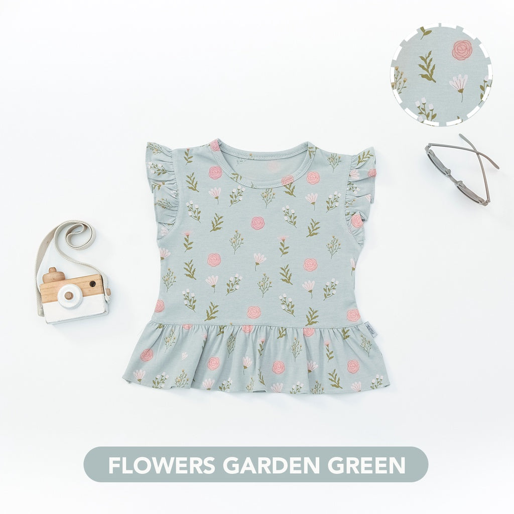 Mooi Atasan Anak Perempuan Jasmine Ruffle Top