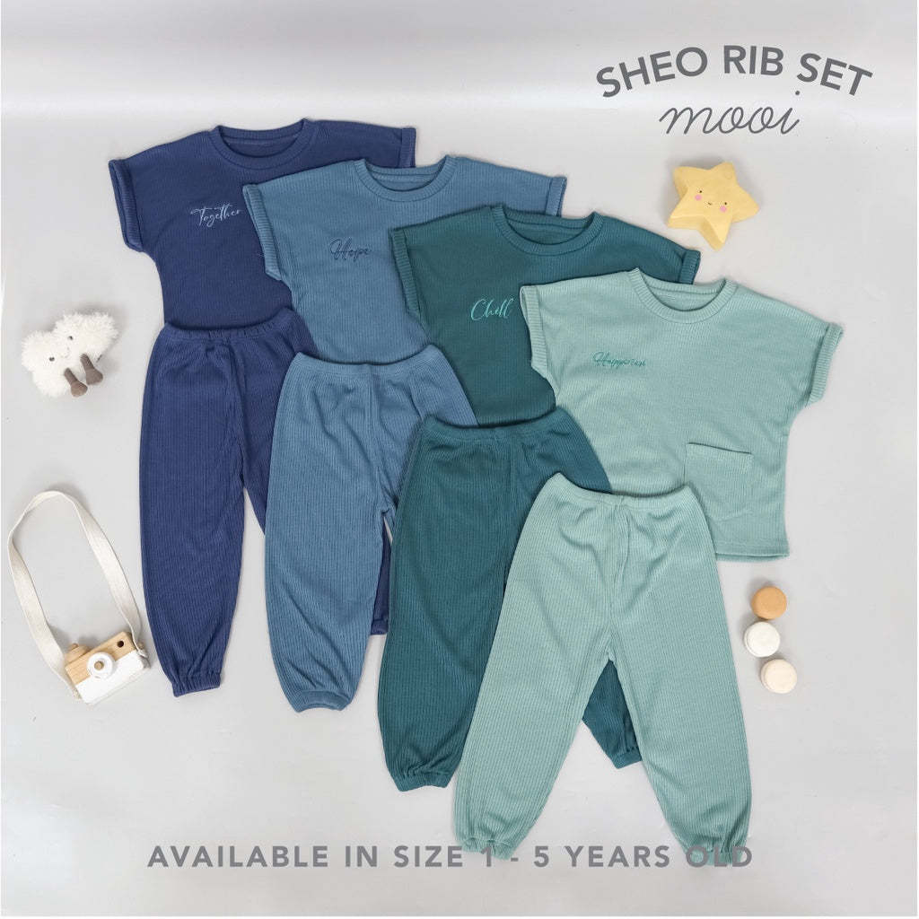 Mooi Setelan Anak Unisex Sheo Rib Set