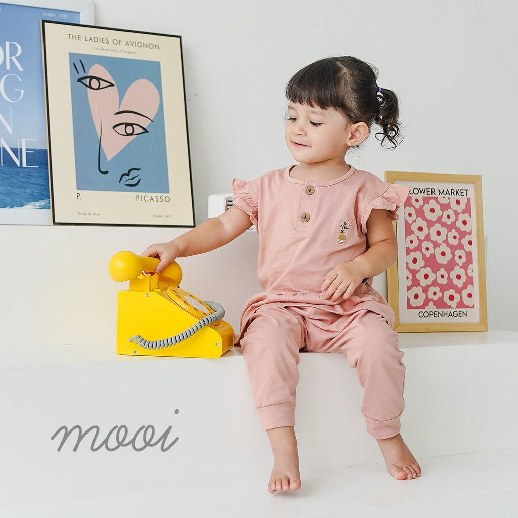 Mooi Setelan Bayi Jessie Button Ruffle Set
