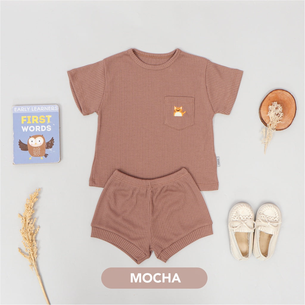 Mooi Setelan Anak Unisex Niki Rib Set