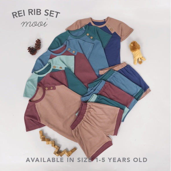 Mooi Setelan Anak Laki – Laki Rei Rib Button Set