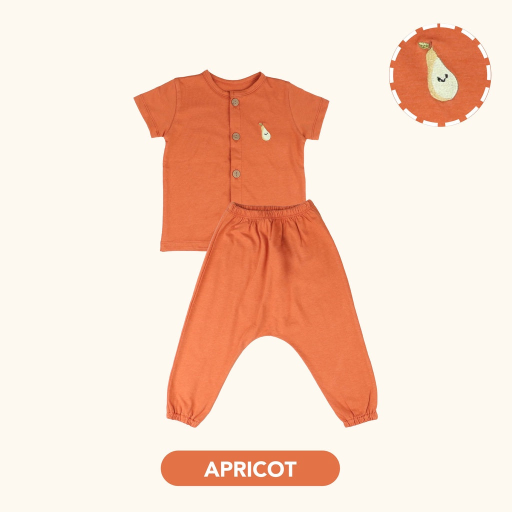 Mooi Setelan Piyama Bayi Button Pajamas