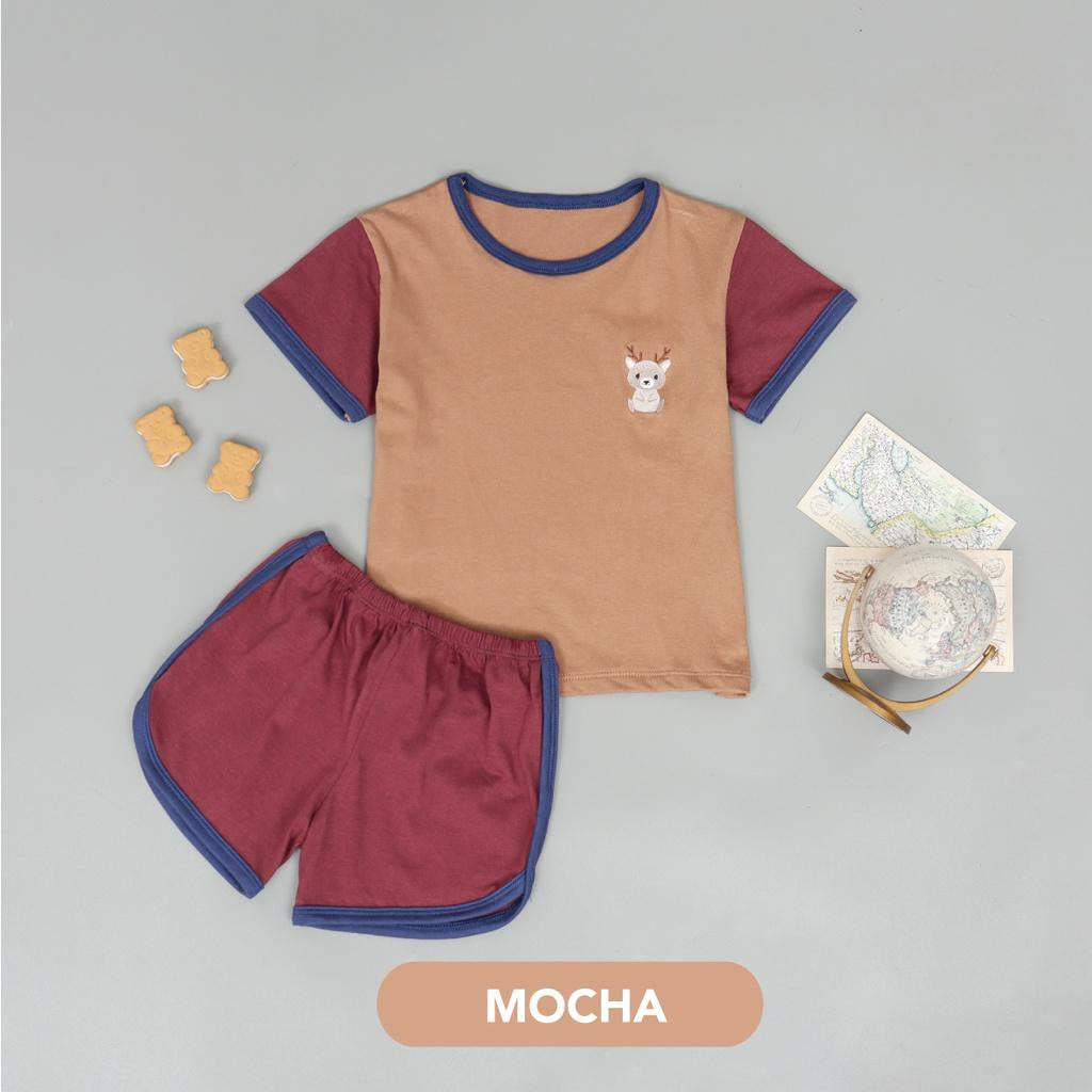 Mooi Setelan Anak Kaos Anak Tricolor Retro Set