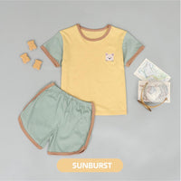 Mooi Setelan Anak Kaos Anak Tricolor Retro Set