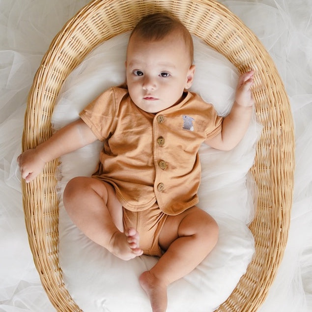 Mooi Setelan Pendek Bayi Short Button Set