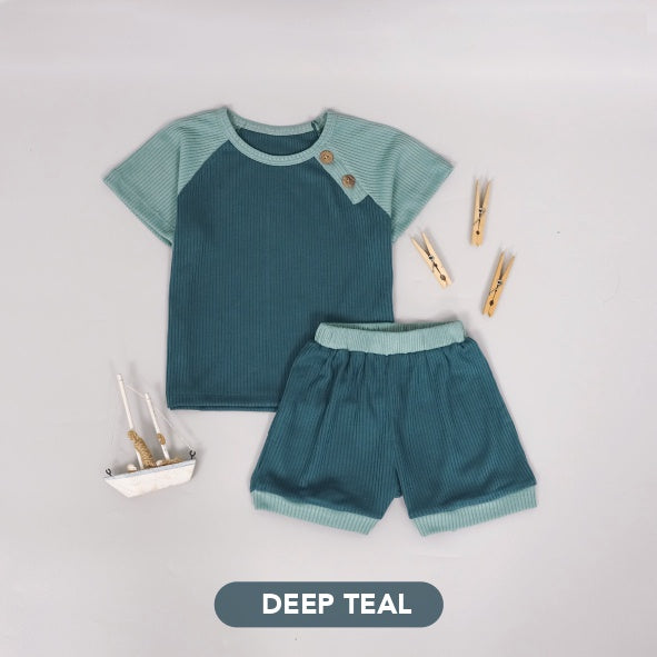 Mooi Setelan Anak Laki – Laki Rei Rib Button Set