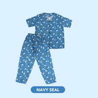 Mooi Piyama Dewasa Setelan Long Collar Set Mom